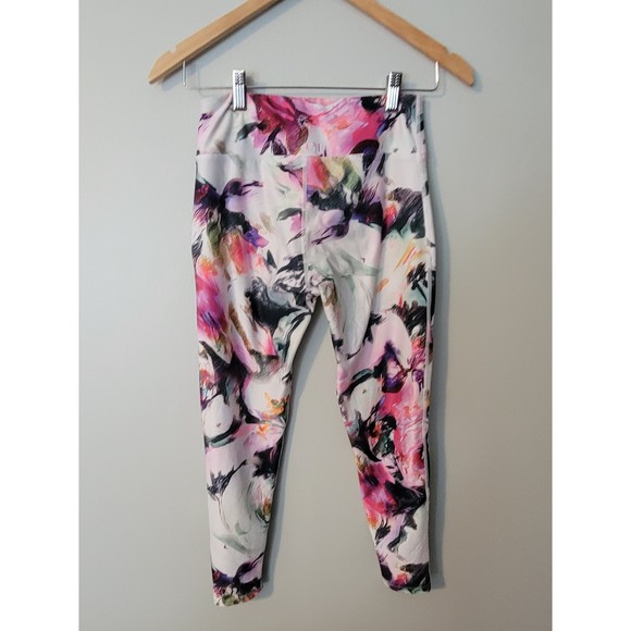Betsey Johnson Performance Women's Pink/White Floral Leggings S - Picture 1 of 6